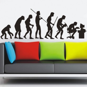 Human Evolution Figure Vinyl Wall Papers Art Decal